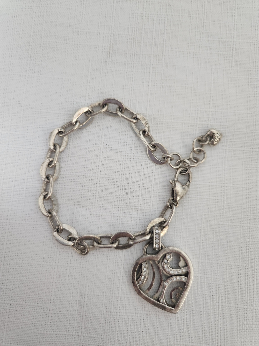 Brighton Silver Heart Charm Bracelet